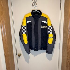 Vintage 90s Ski-Doo Bombardier RPM Racing Jacket Snowmobile Checkered Mens M